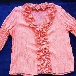 Coral Ruffle Top